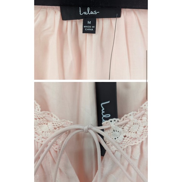 Lulu's Light Pink Boho Babydoll Dress Size M * Perfect for Summer Days WD22 - Picture 3 of 9